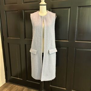 Zara blue Sleeveless duster long vest